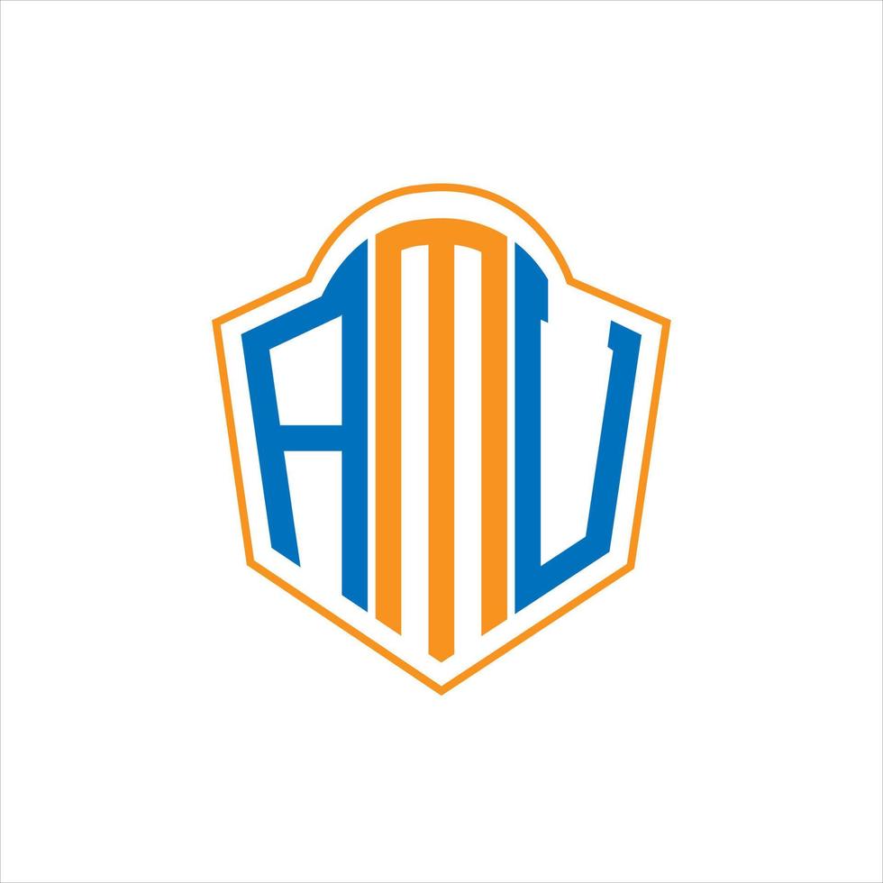 diseño de logotipo de escudo de monograma abstracto amv sobre fondo blanco. logotipo de letra de iniciales creativas amv. vector