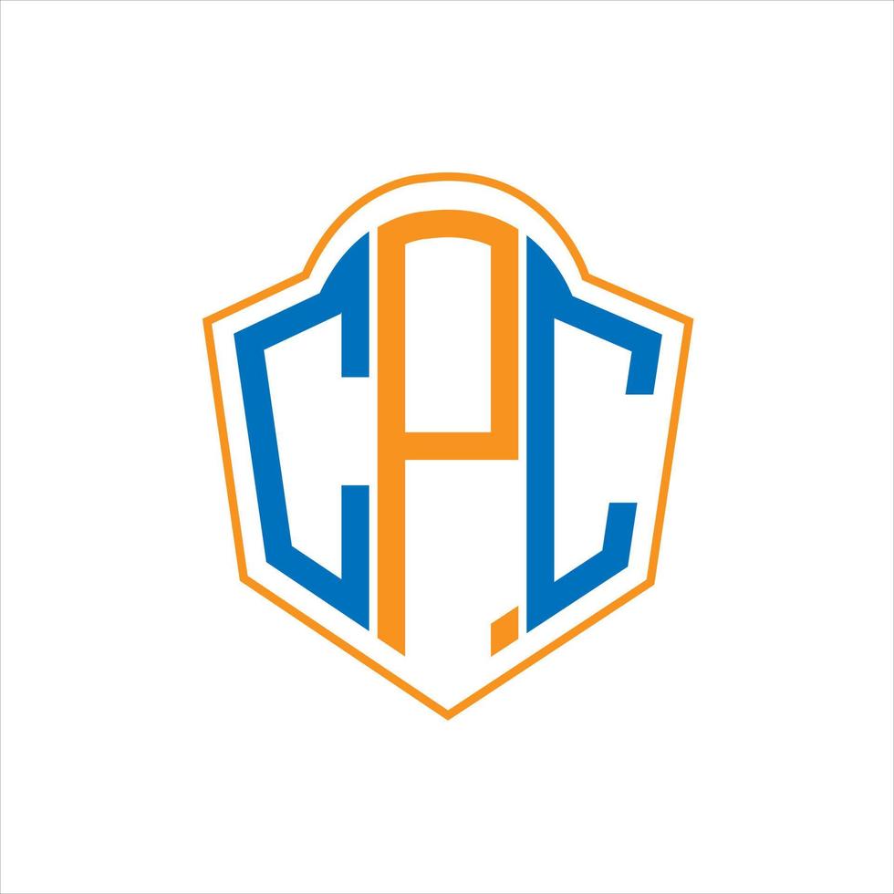 CPC abstract monogram shield logo design on white background. CPC creative initials letter logo. vector