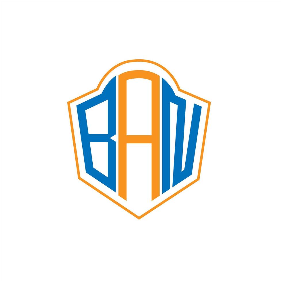 prohibir el diseño del logotipo del escudo monograma abstracto sobre fondo blanco. prohibir el logotipo de la letra de las iniciales creativas. vector