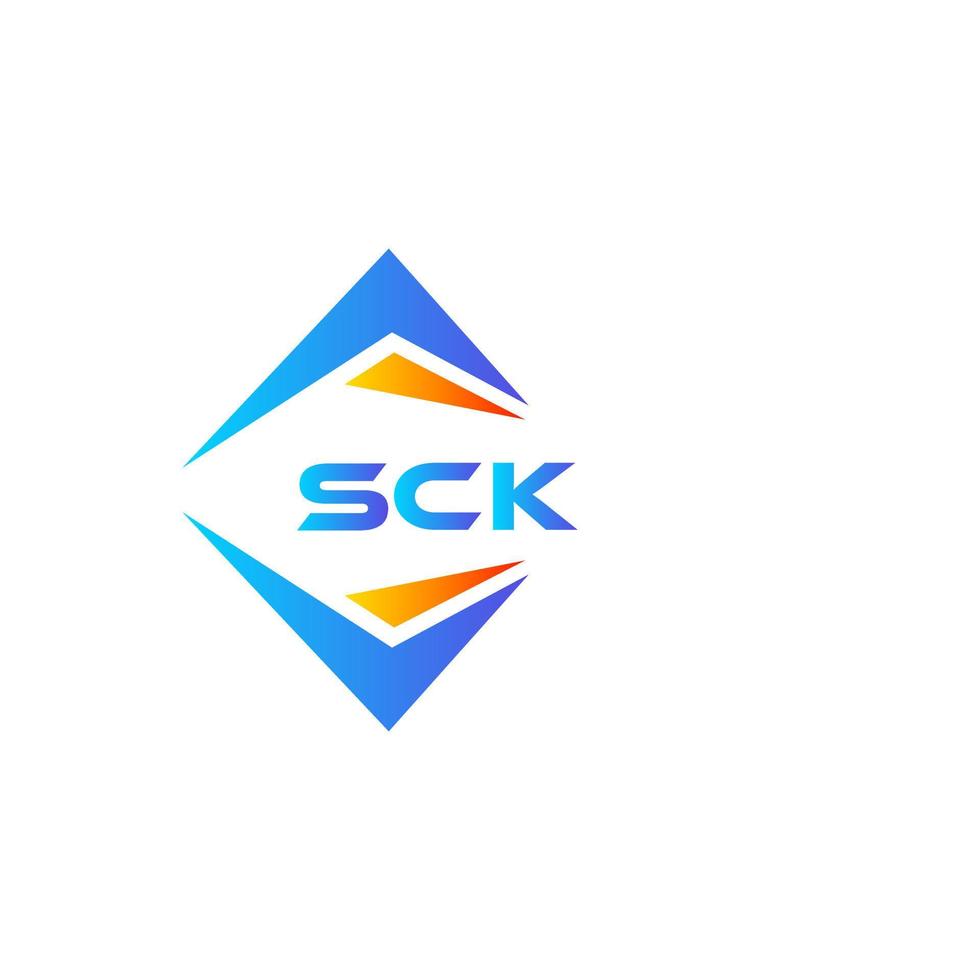 Diseño de logotipo de tecnología abstracta sck sobre fondo blanco. concepto de logotipo de letra de iniciales creativas sck. vector