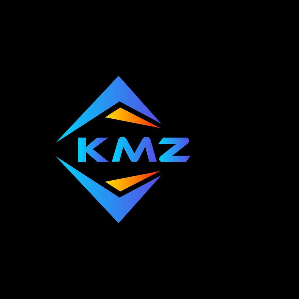 Diseño de logotipo de tecnología abstracta kmz sobre fondo negro. concepto de logotipo de letra de iniciales creativas kmz. vector