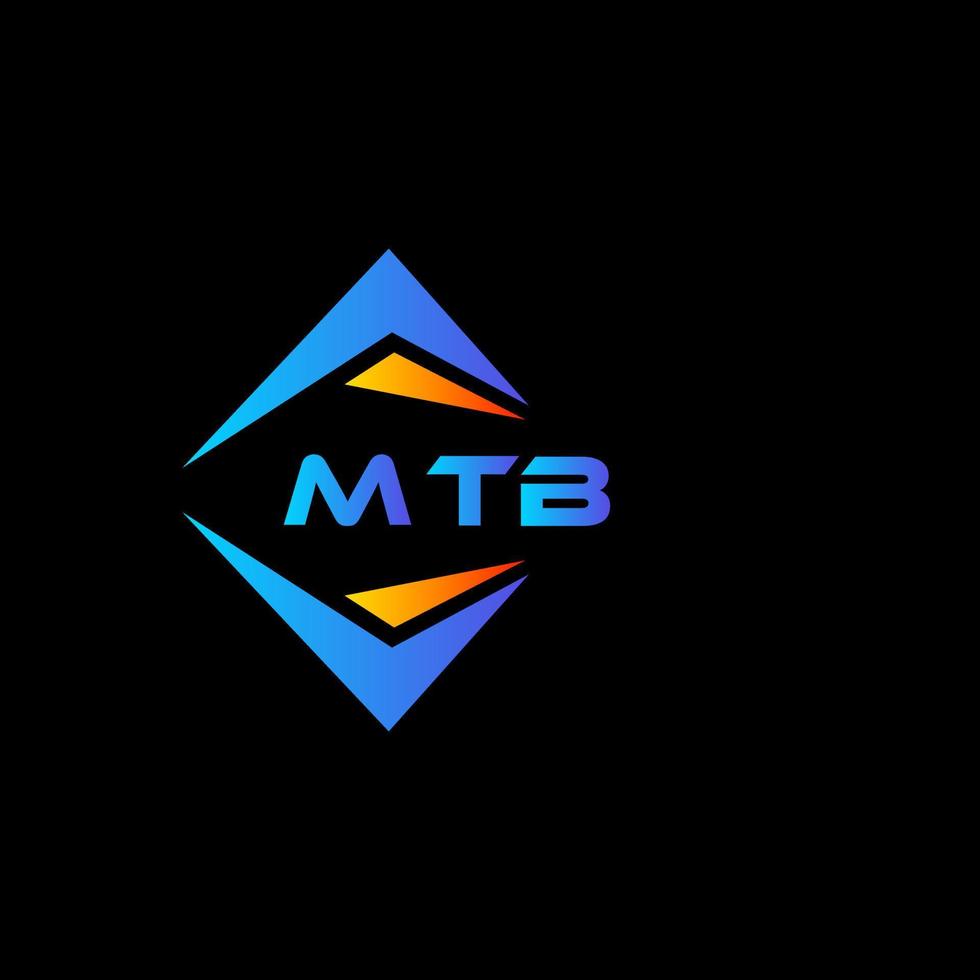 Diseño de logotipo de tecnología abstracta mtb sobre fondo negro. Concepto de logotipo de letra de iniciales creativas de mtb. vector