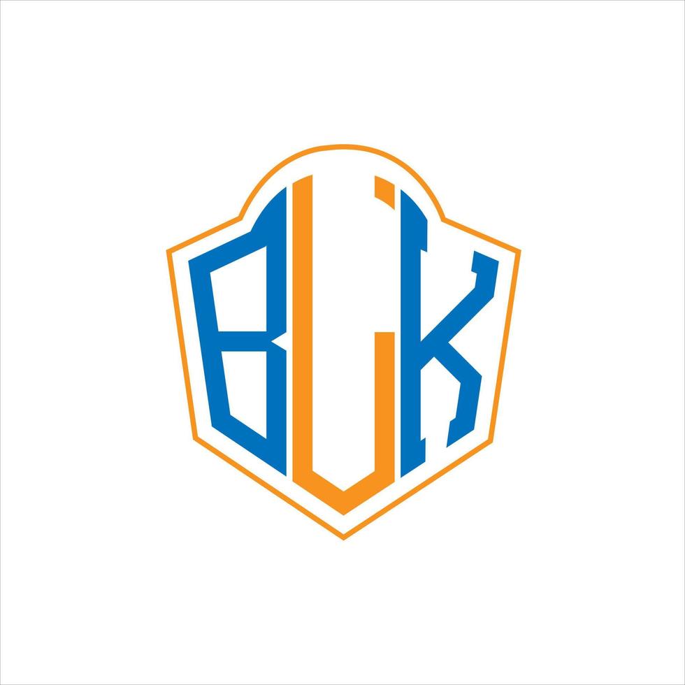 BLK abstract monogram shield logo design on white background. BLK creative initials letter logo. vector
