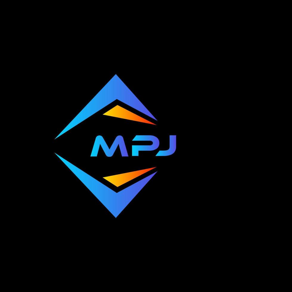 diseño de logotipo de tecnología abstracta mpj sobre fondo negro. concepto de logotipo de letra de iniciales creativas mpj. vector