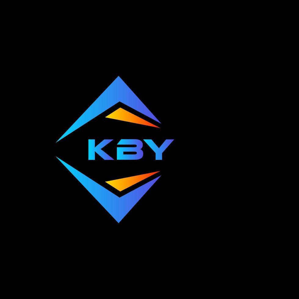 kby diseño de logotipo de tecnología abstracta sobre fondo negro. concepto de logotipo de letra de iniciales creativas kby. vector