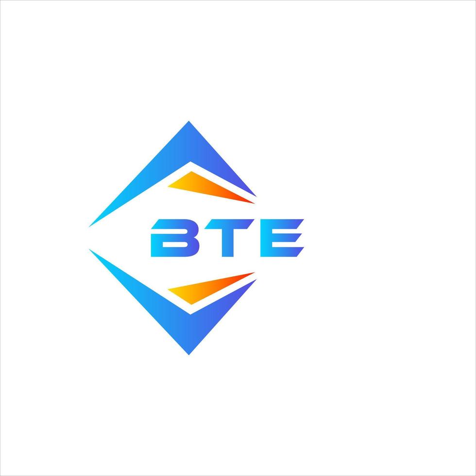 bte diseño de logotipo de tecnología abstracta sobre fondo blanco. concepto de logotipo de letra de iniciales creativas bte. vector