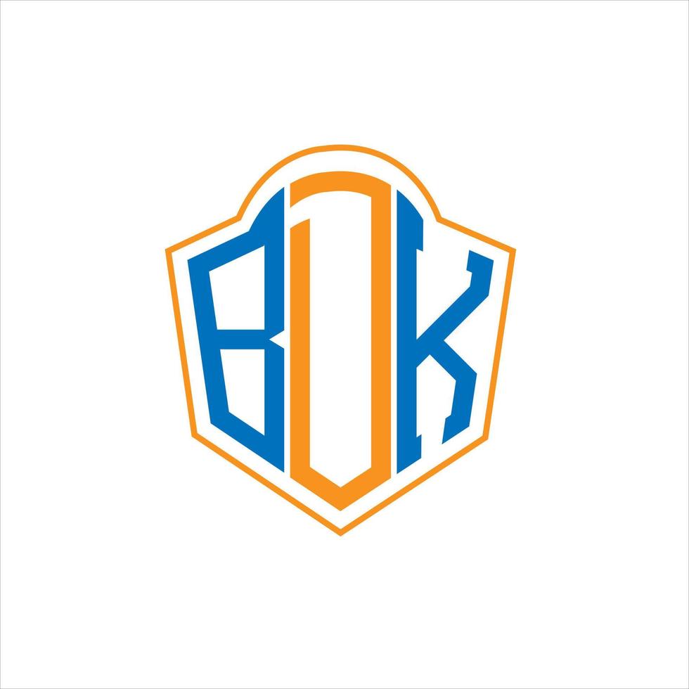 bdk diseño de logotipo de escudo de monograma abstracto sobre fondo blanco. logotipo de la letra de las iniciales creativas bdk. vector