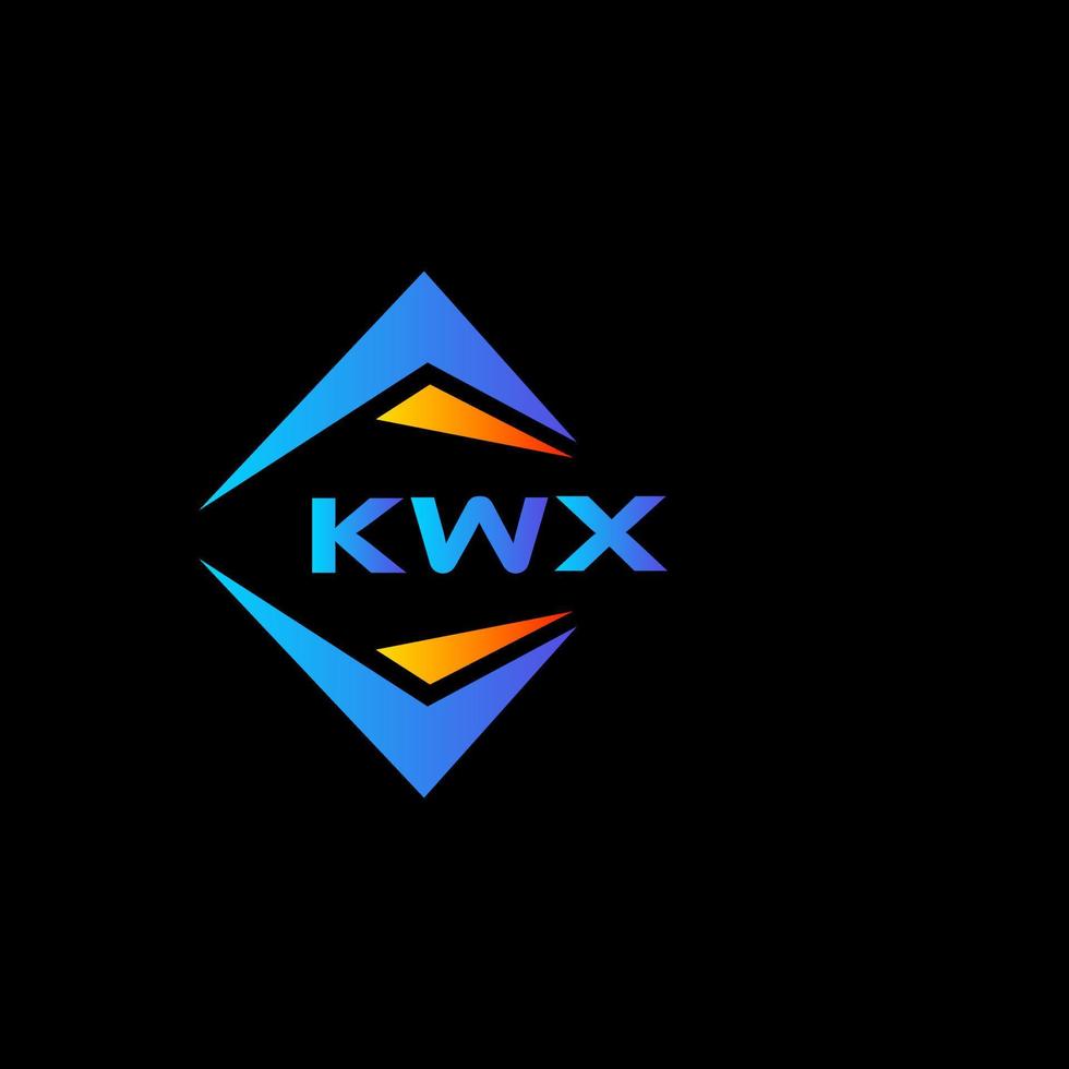diseño de logotipo de tecnología abstracta kwx sobre fondo negro. concepto de logotipo de letra de iniciales creativas kwx. vector