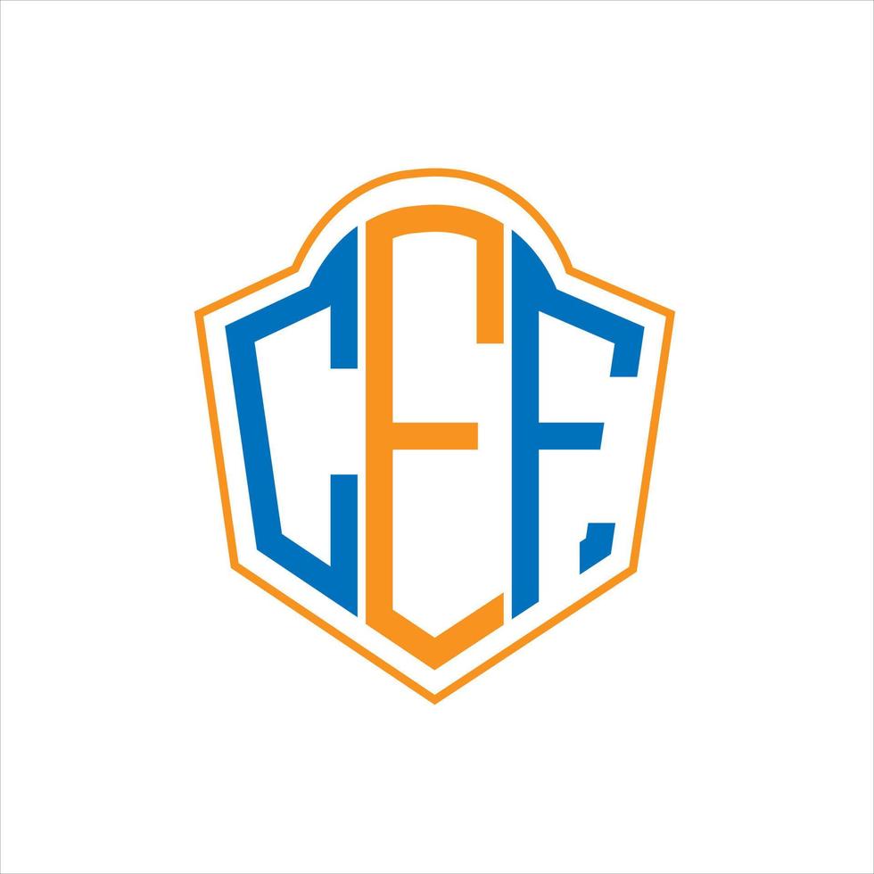 diseño de logotipo de escudo de monograma abstracto cef sobre fondo blanco. logotipo de la letra de las iniciales creativas cef. vector