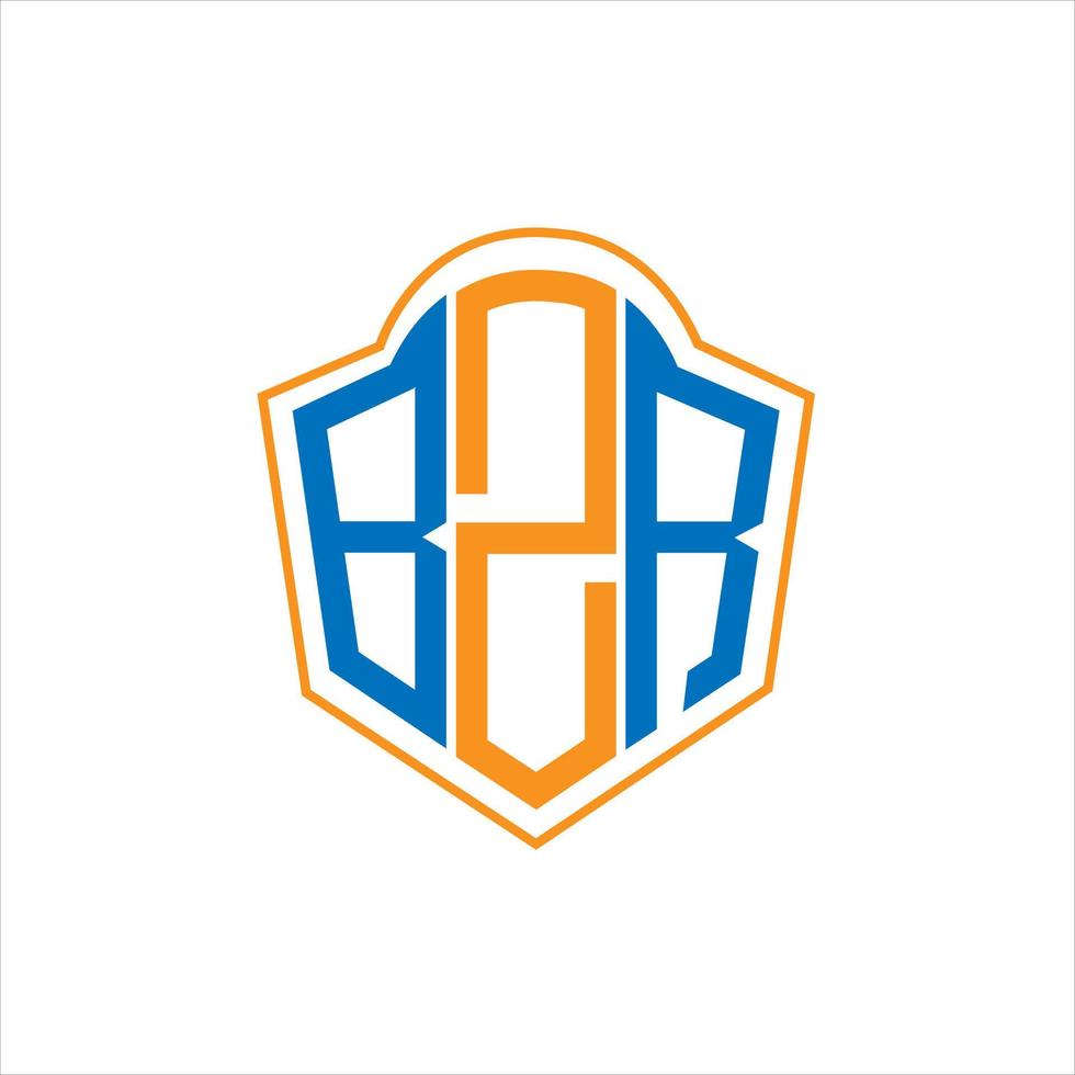 BZR abstract monogram shield logo design on white background. BZR creative initials letter logo. vector