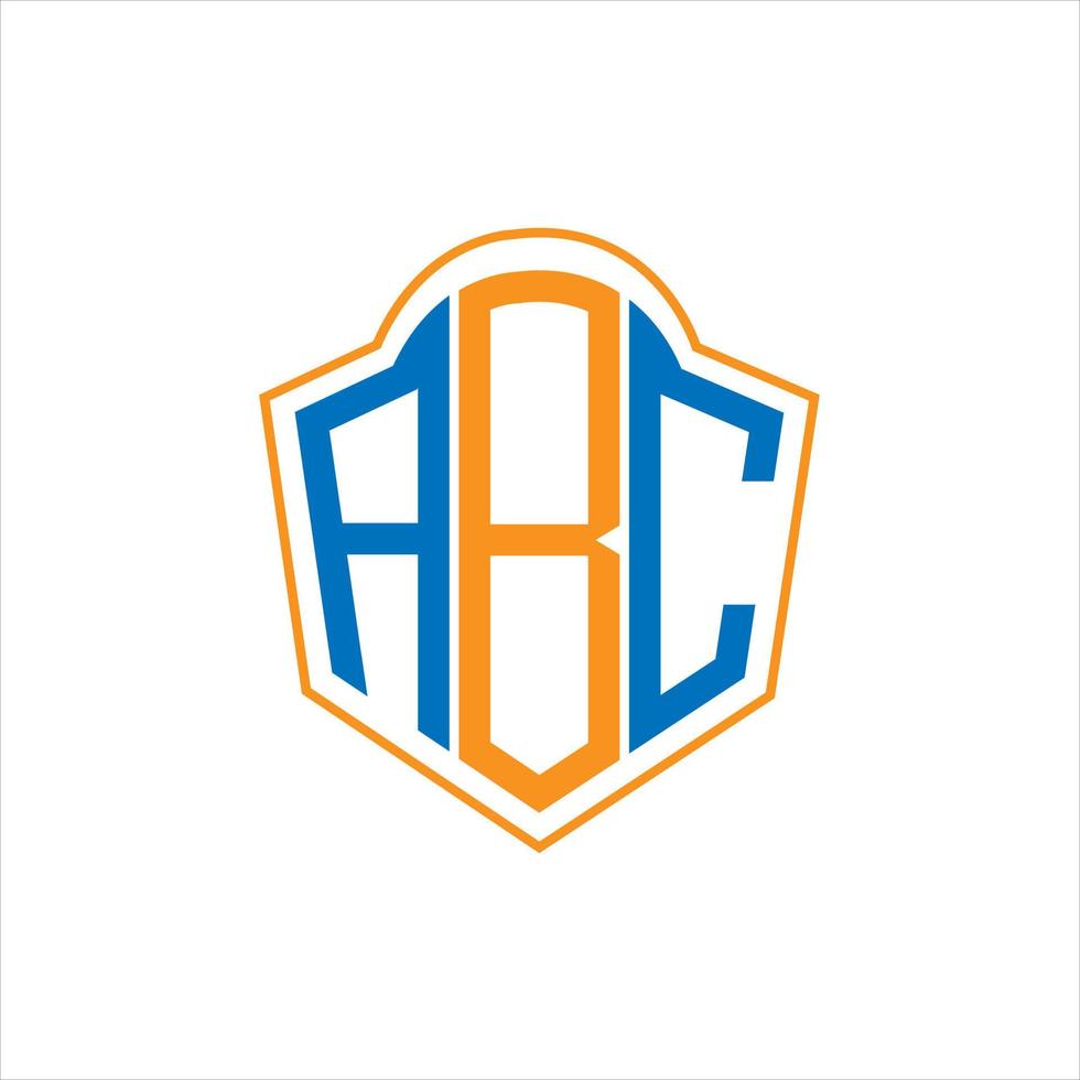 diseño de logotipo de escudo de monograma abstracto abc sobre fondo blanco. logotipo de la letra de las iniciales creativas abc. vector