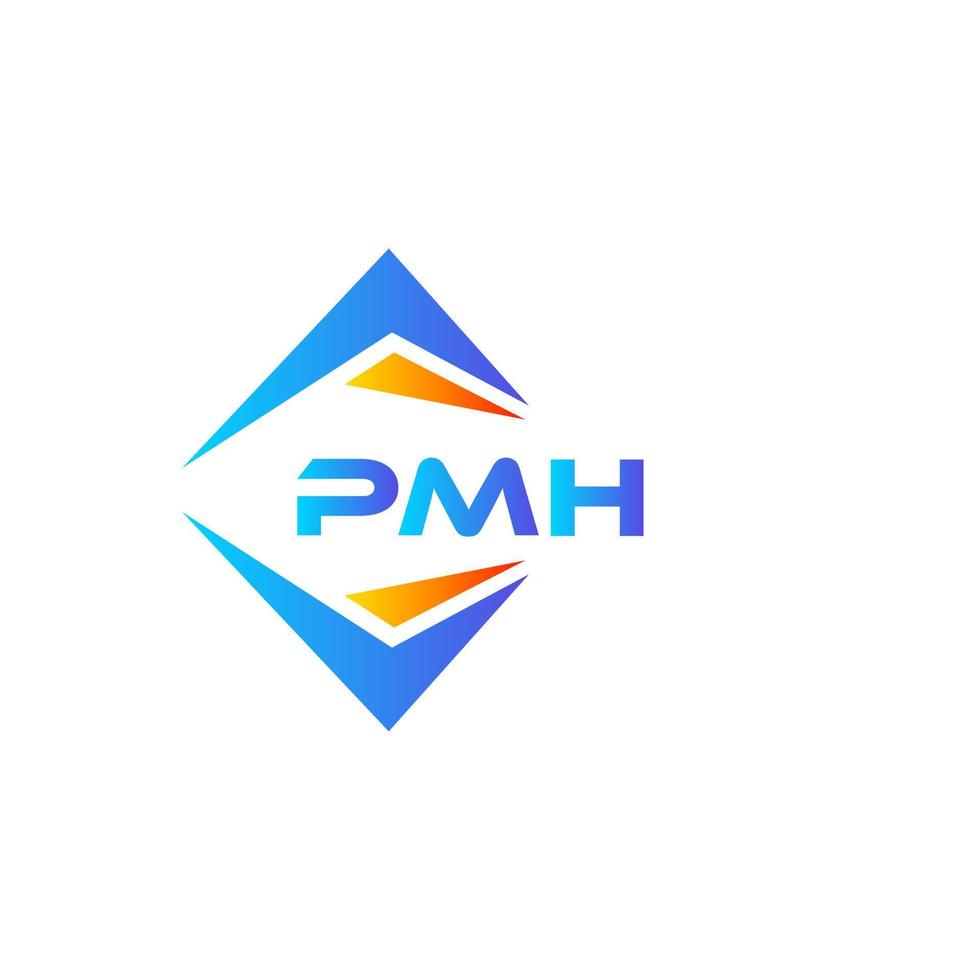 diseño de logotipo de tecnología abstracta pmh sobre fondo blanco. concepto de logotipo de letra de iniciales creativas pmh. vector