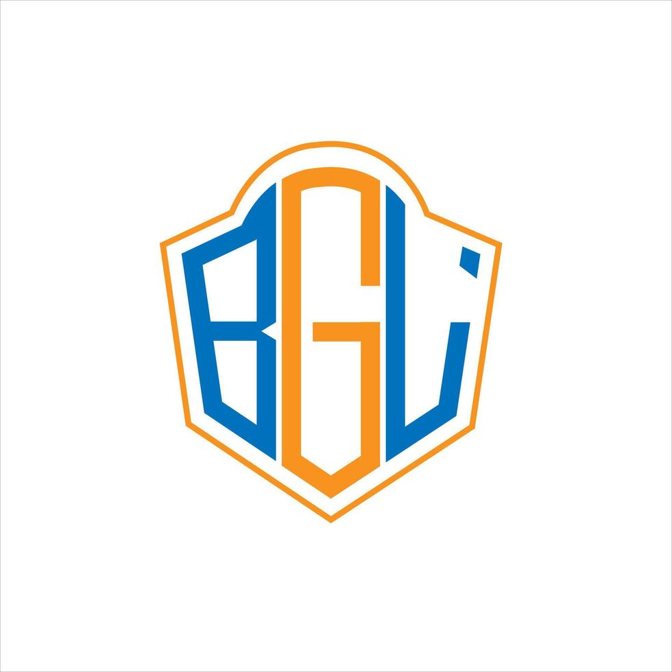 Diseño de logotipo de escudo de monograma abstracto bgl sobre fondo blanco. logotipo de la letra de las iniciales creativas bgl. vector