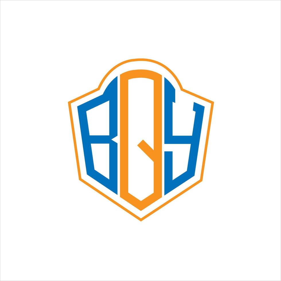 bqy diseño de logotipo de escudo de monograma abstracto sobre fondo blanco. logotipo de la letra de las iniciales creativas bqy. vector