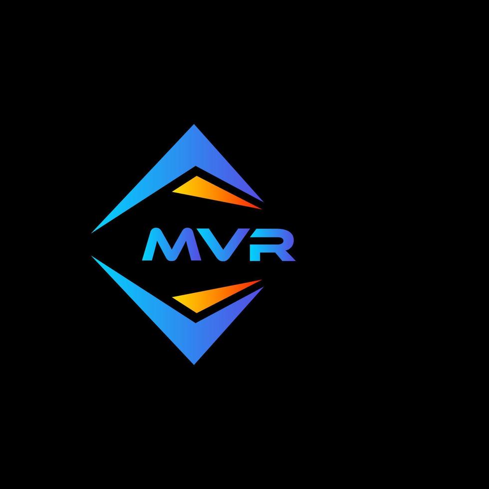 mvr diseño de logotipo de tecnología abstracta sobre fondo negro. concepto de logotipo de letra de iniciales creativas mvr. vector