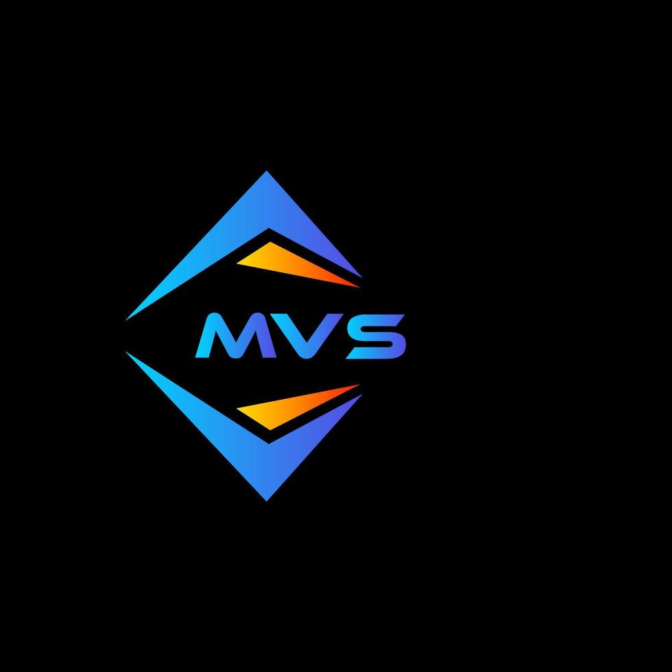 mvs diseño de logotipo de tecnología abstracta sobre fondo negro. concepto de logotipo de letra de iniciales creativas mvs. vector