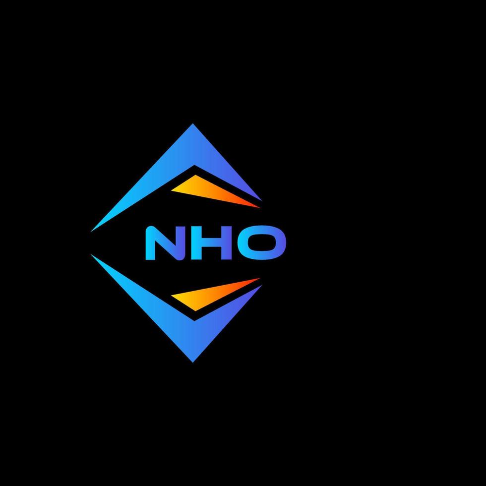 diseño de logotipo de tecnología abstracta nho sobre fondo negro. concepto de logotipo de letra inicial creativa nho. vector