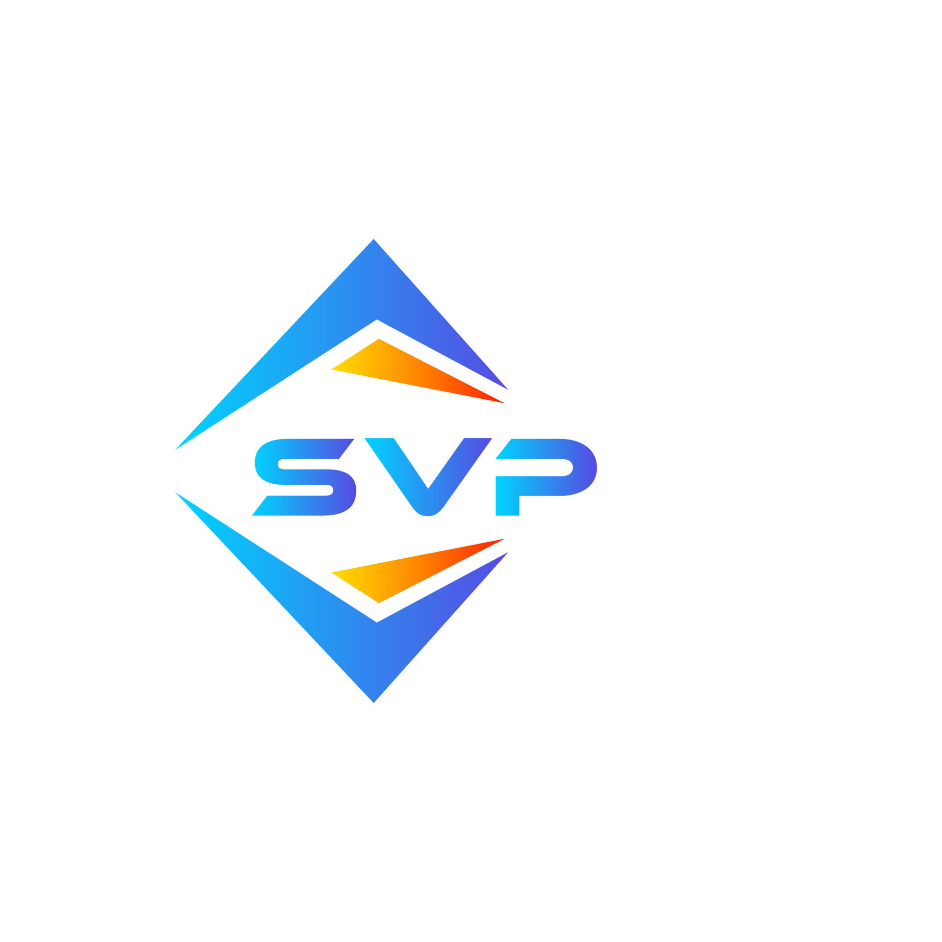 diseño de logotipo de tecnología abstracta svp sobre fondo blanco