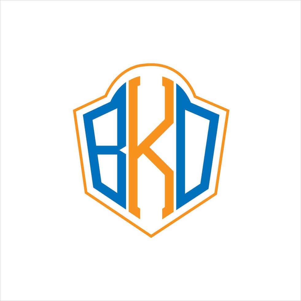 BKO abstract monogram shield logo design on white background. BKO creative initials letter logo. vector