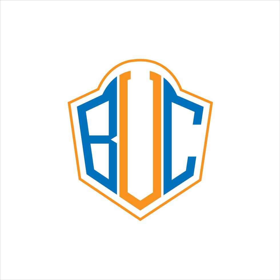 BUC abstract monogram shield logo design on white background. BUC creative initials letter logo. vector