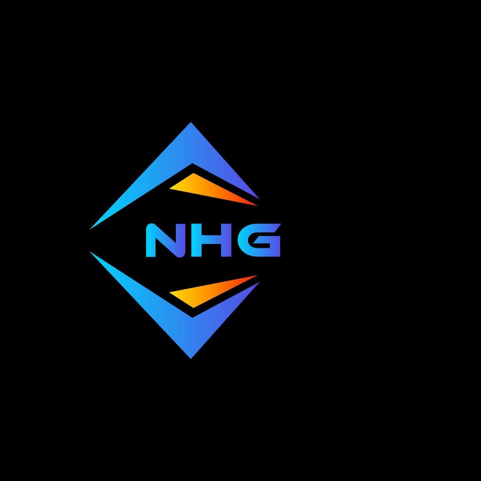 diseño de logotipo de tecnología abstracta nhg sobre fondo negro. concepto de logotipo de letra de iniciales creativas nhg. vector