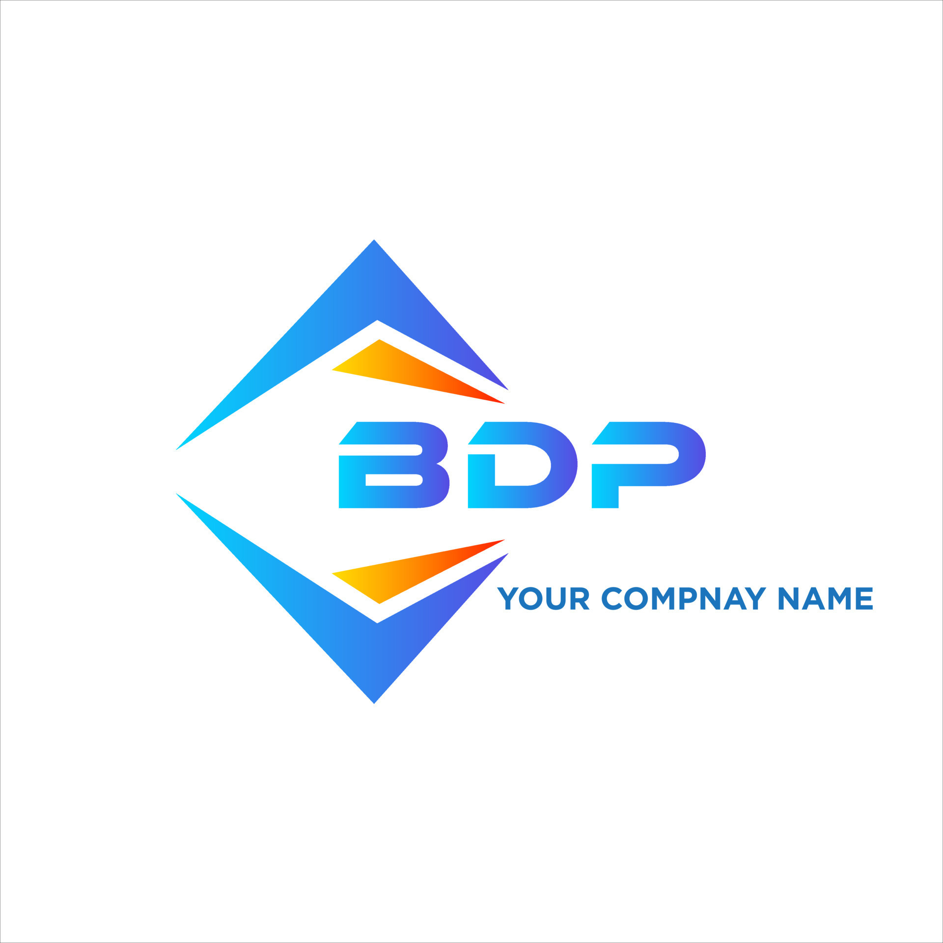 BDP abstract technology logo design on white background. BDP creative