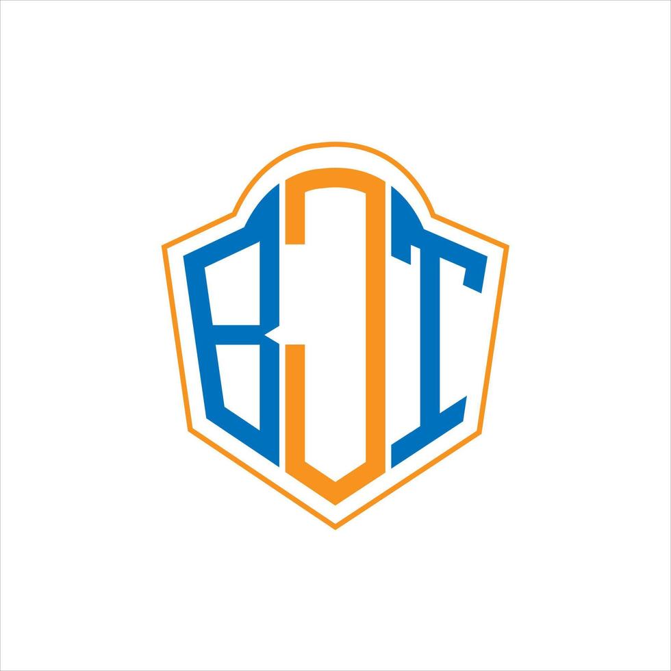 BJT abstract monogram shield logo design on white background. BJT creative initials letter logo. vector