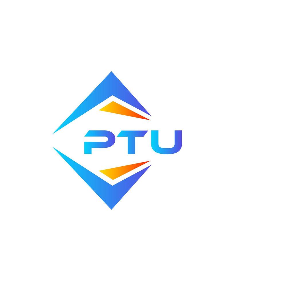 diseño de logotipo de tecnología abstracta ptu sobre fondo blanco. concepto de logotipo de letra de iniciales creativas ptu. vector