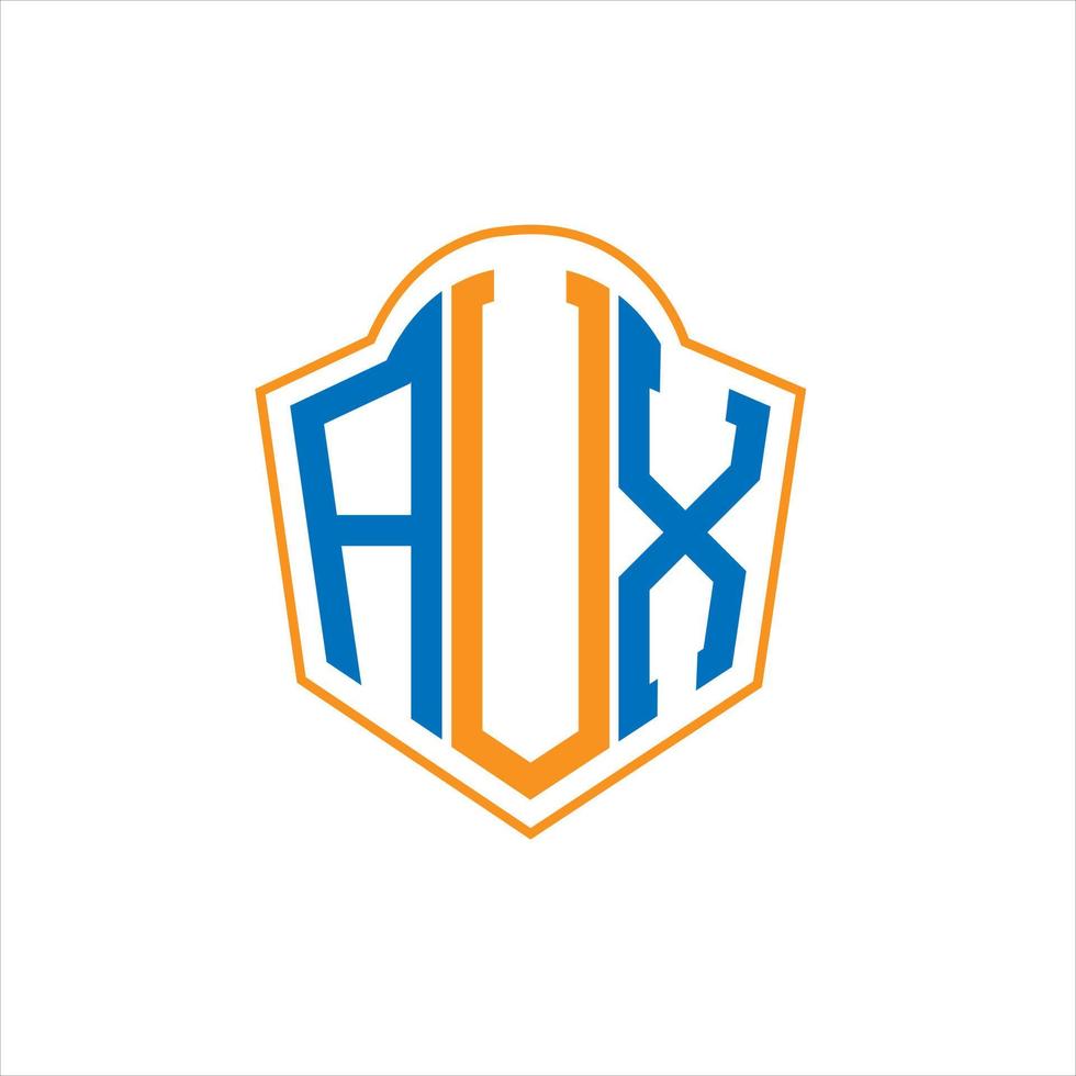 diseño de logotipo de escudo de monograma abstracto avx sobre fondo blanco. logotipo de la letra de las iniciales creativas avx. vector