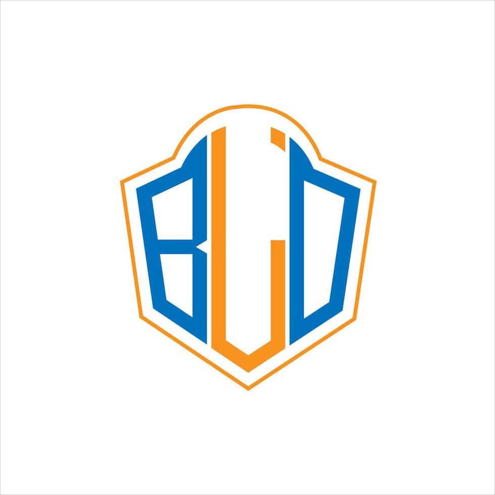 diseño de logotipo de escudo monograma abstracto blo sobre fondo blanco. logotipo de la letra de las iniciales creativas de blo. vector