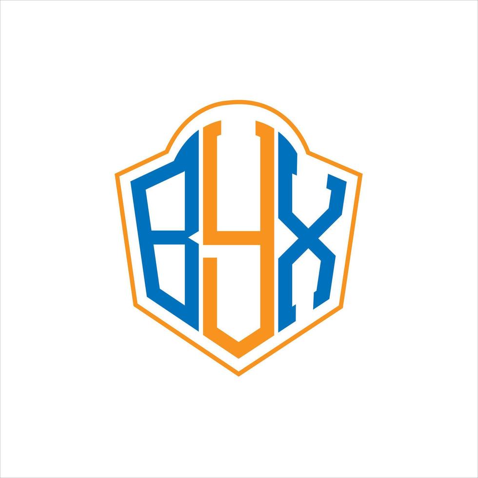 BYX abstract monogram shield logo design on white background. BYX creative initials letter logo. vector