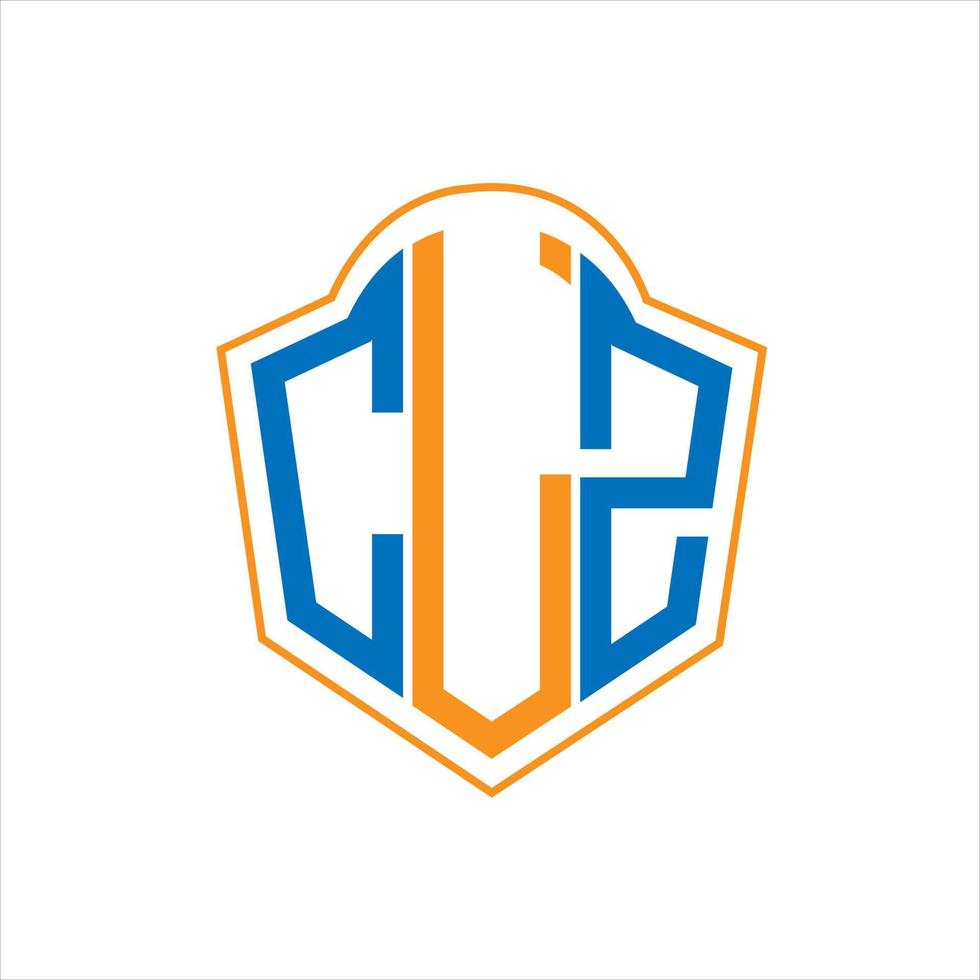 CLZ abstract monogram shield logo design on white background. CLZ creative initials letter logo. vector