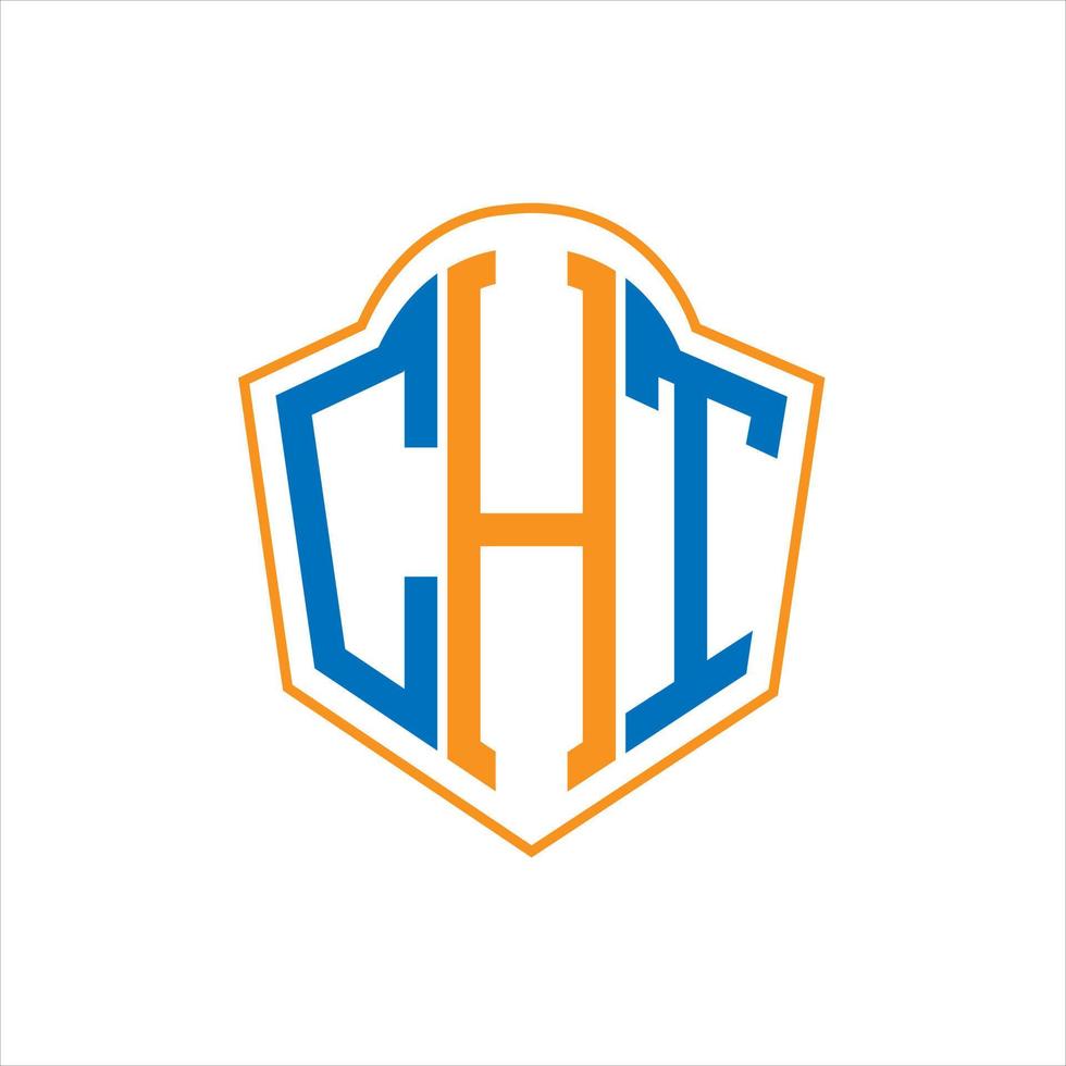 cht diseño de logotipo de escudo de monograma abstracto sobre fondo blanco. logotipo de la letra de las iniciales creativas de cht. vector