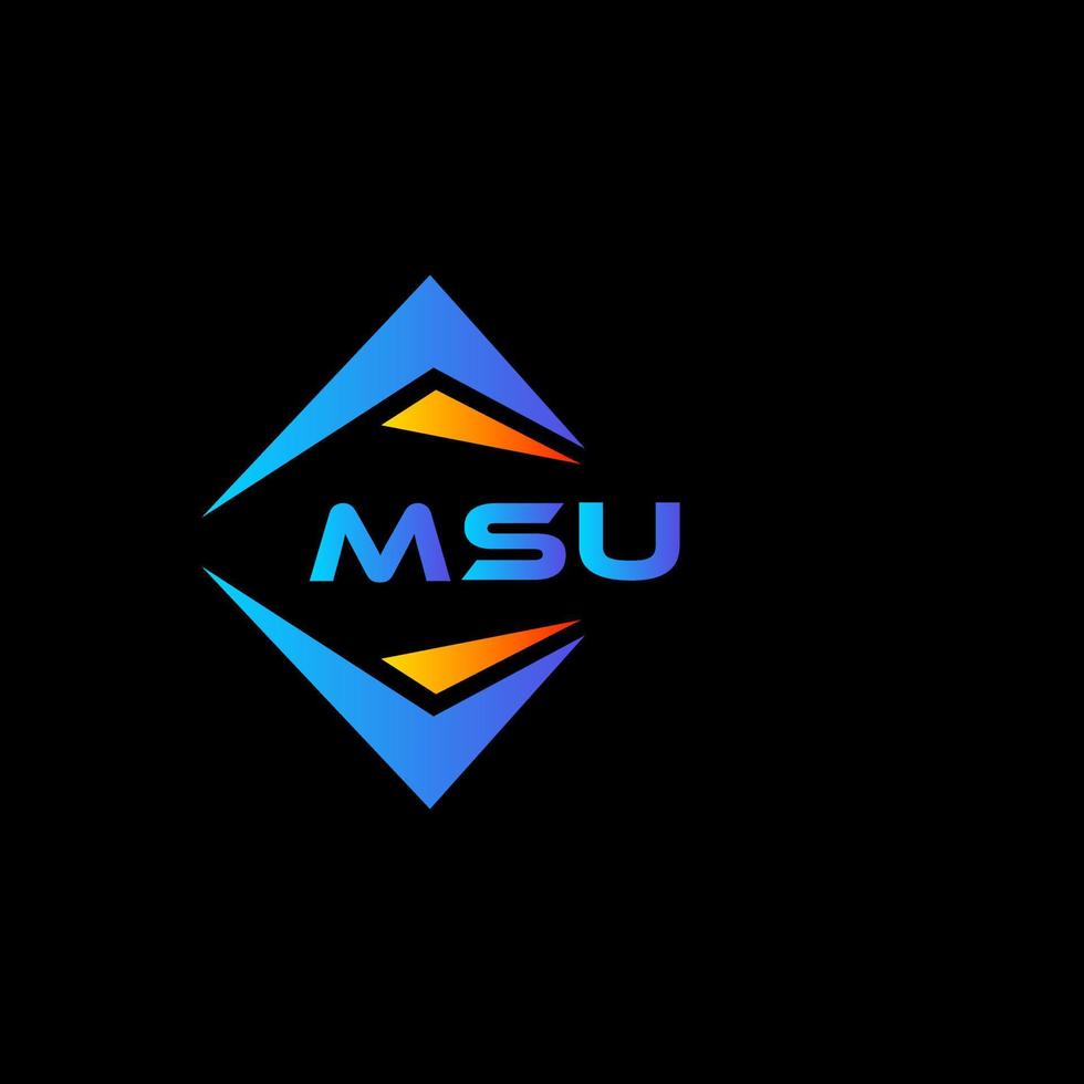 diseño de logotipo de tecnología abstracta msu sobre fondo negro. concepto de logotipo de letra de iniciales creativas de msu. vector