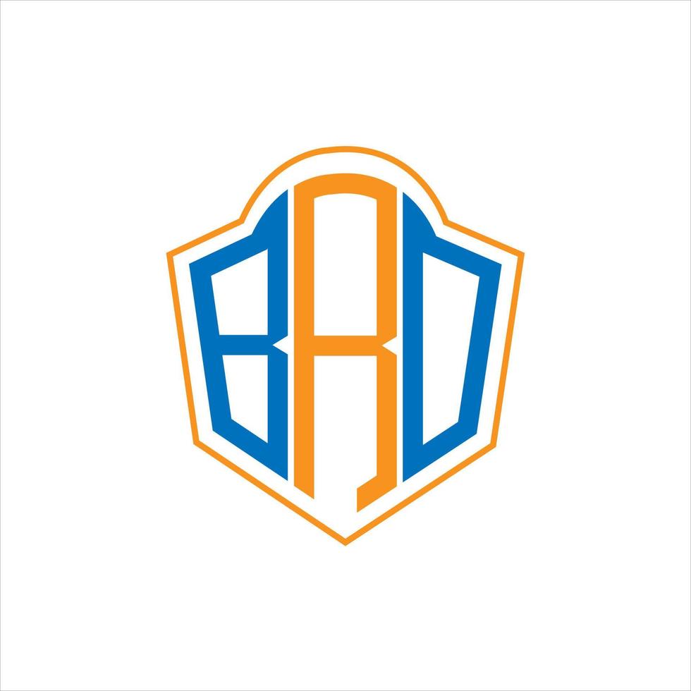 BRO abstract monogram shield logo design on white background. BRO creative initials letter logo. vector