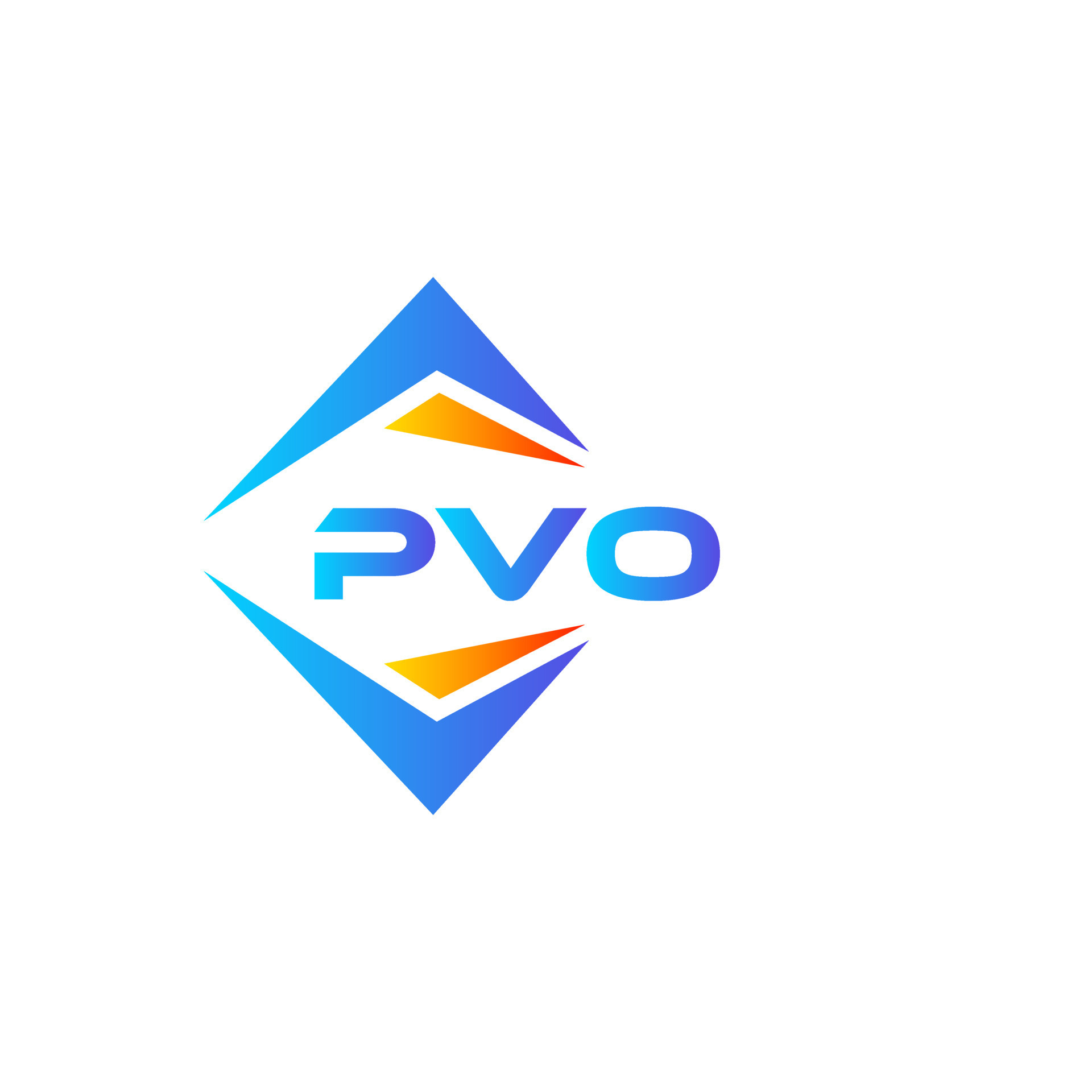 PVO abstract technology logo design on white background. PVO creative ...