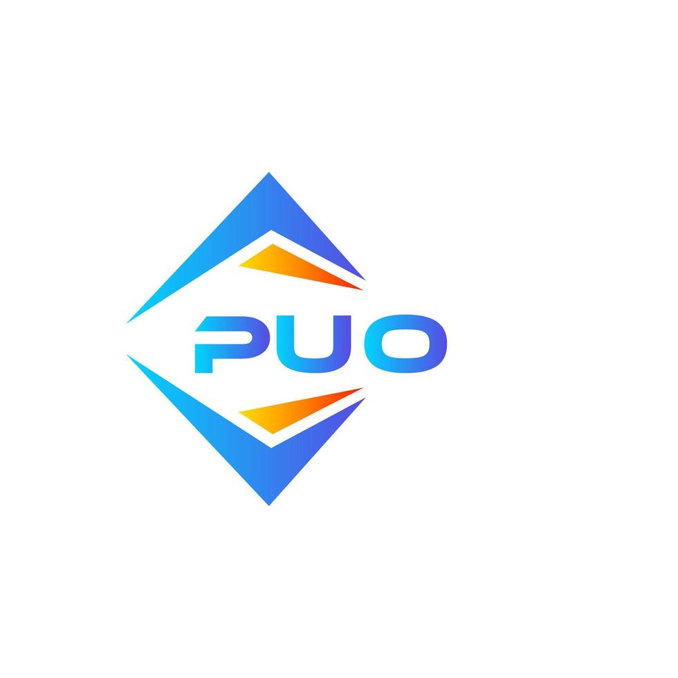 diseño de logotipo de tecnología abstracta puo sobre fondo blanco. concepto creativo del logotipo de la letra de las iniciales puo. vector