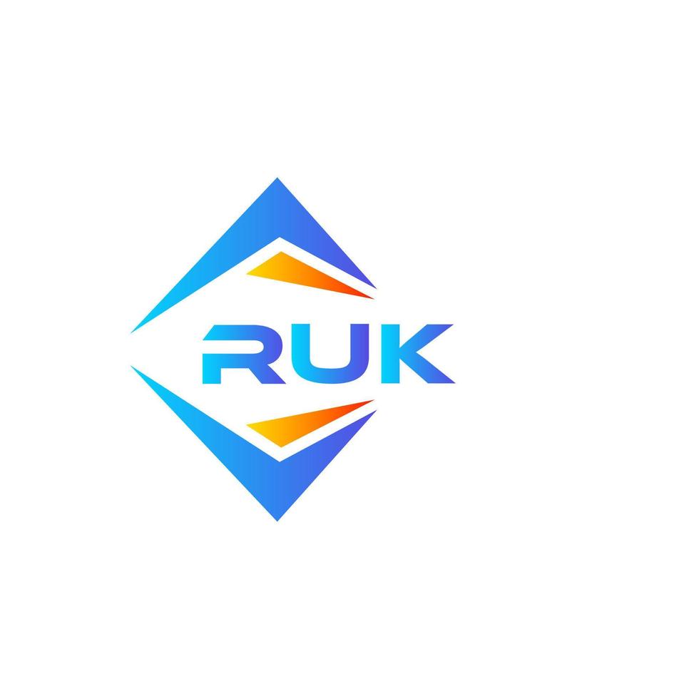 diseño de logotipo de tecnología abstracta ruk sobre fondo blanco. concepto creativo del logotipo de la letra de las iniciales de ruk. vector