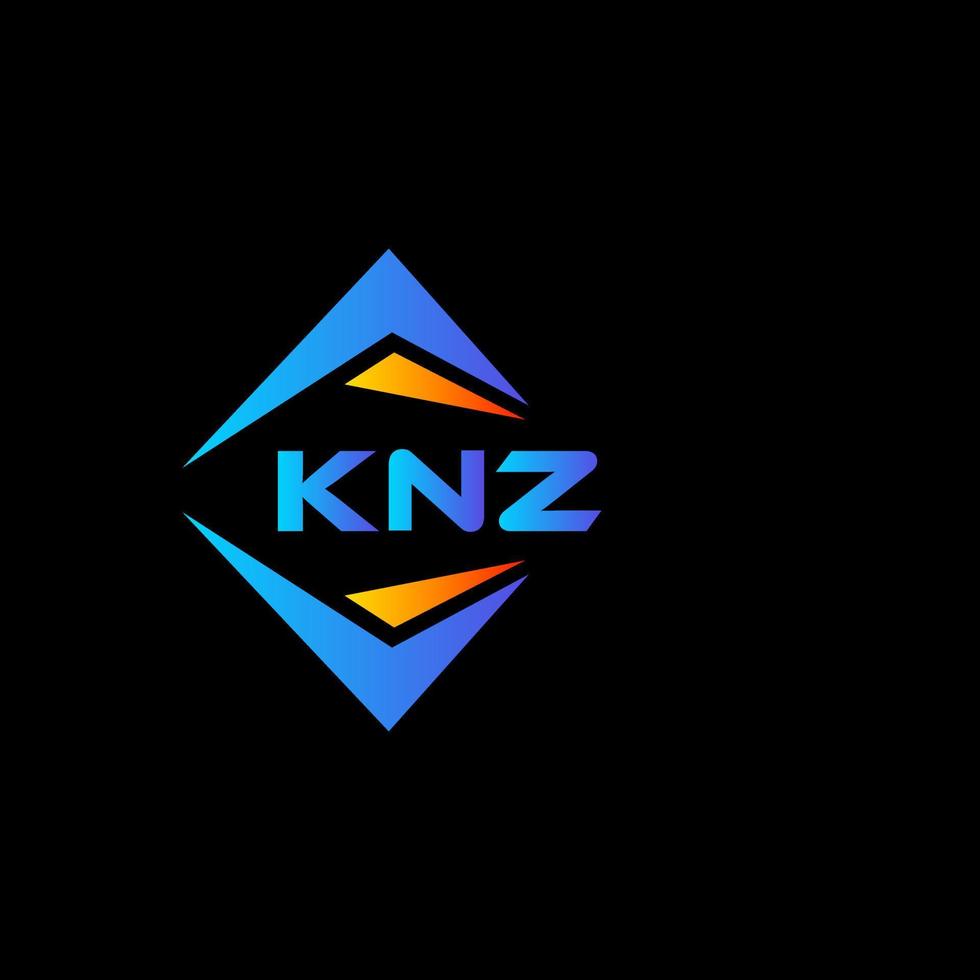 diseño de logotipo de tecnología abstracta knz sobre fondo negro. concepto de logotipo de letra de iniciales creativas knz. vector