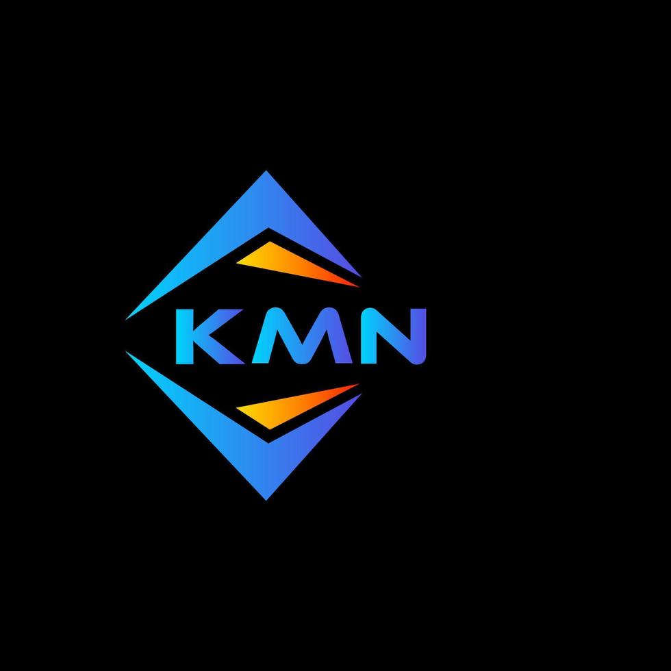 diseño de logotipo de tecnología abstracta kmn sobre fondo negro. concepto de logotipo de letra inicial creativa kmn. vector