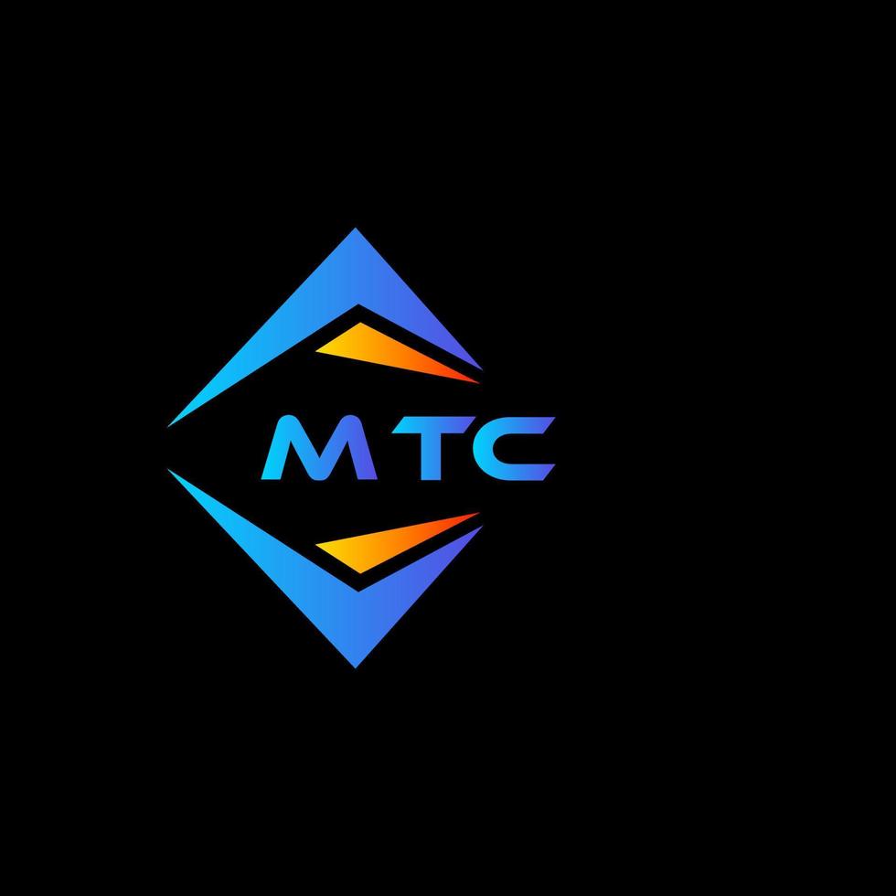 Diseño de logotipo de tecnología abstracta mtc sobre fondo negro. concepto de logotipo de letra de iniciales creativas mtc. vector