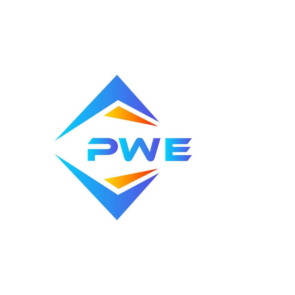 pwe diseño de logotipo de tecnología abstracta sobre fondo blanco. concepto de logotipo de letra de iniciales creativas pwe. vector