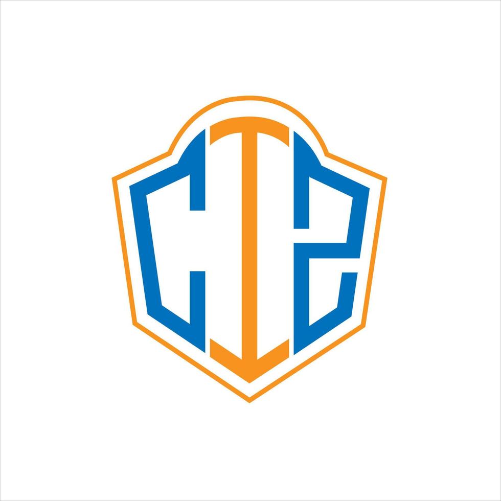 CIZ abstract monogram shield logo design on white background. CIZ creative initials letter logo. vector