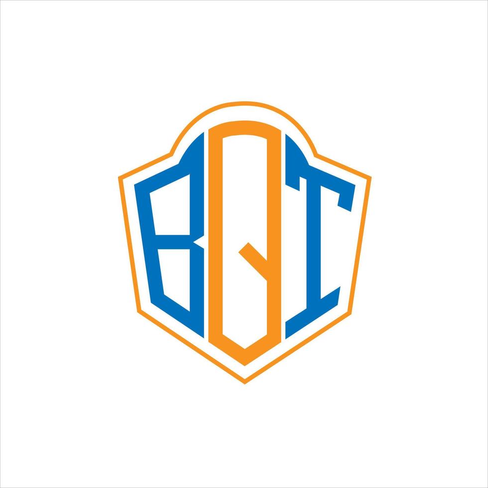 Diseño de logotipo de escudo de monograma abstracto bqt sobre fondo blanco. logotipo de la letra de las iniciales creativas bqt. vector