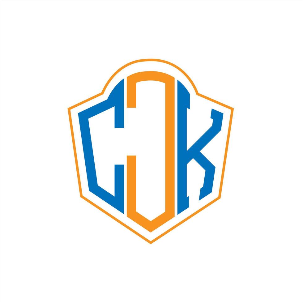 cjk diseño de logotipo de escudo de monograma abstracto sobre fondo blanco. logotipo de la letra de las iniciales creativas cjk. vector