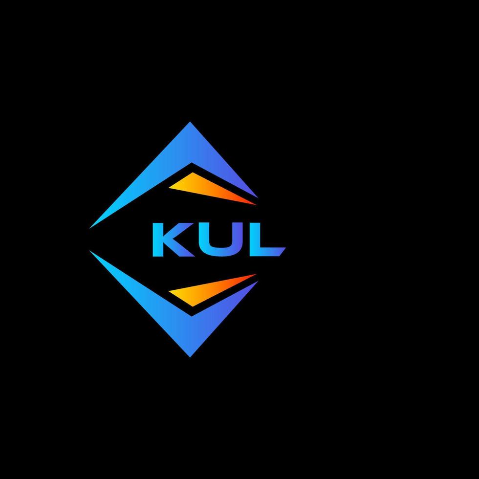 diseño de logotipo de tecnología abstracta kul sobre fondo negro. concepto de logotipo de letra de iniciales creativas kul. vector