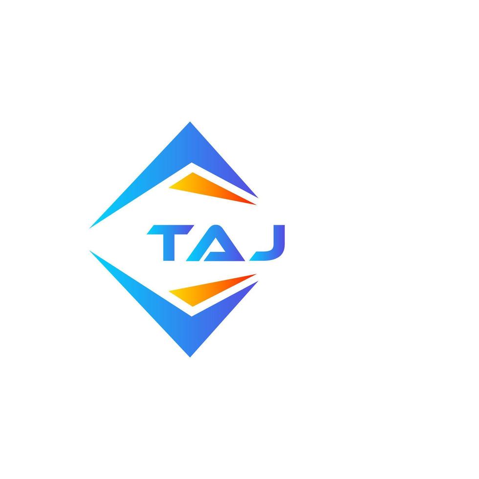 diseño de logotipo de tecnología abstracta taj sobre fondo blanco. concepto de logotipo de letra de iniciales creativas taj. vector