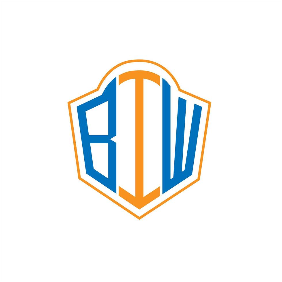 BIW abstract monogram shield logo design on white background. BIW creative initials letter logo. vector
