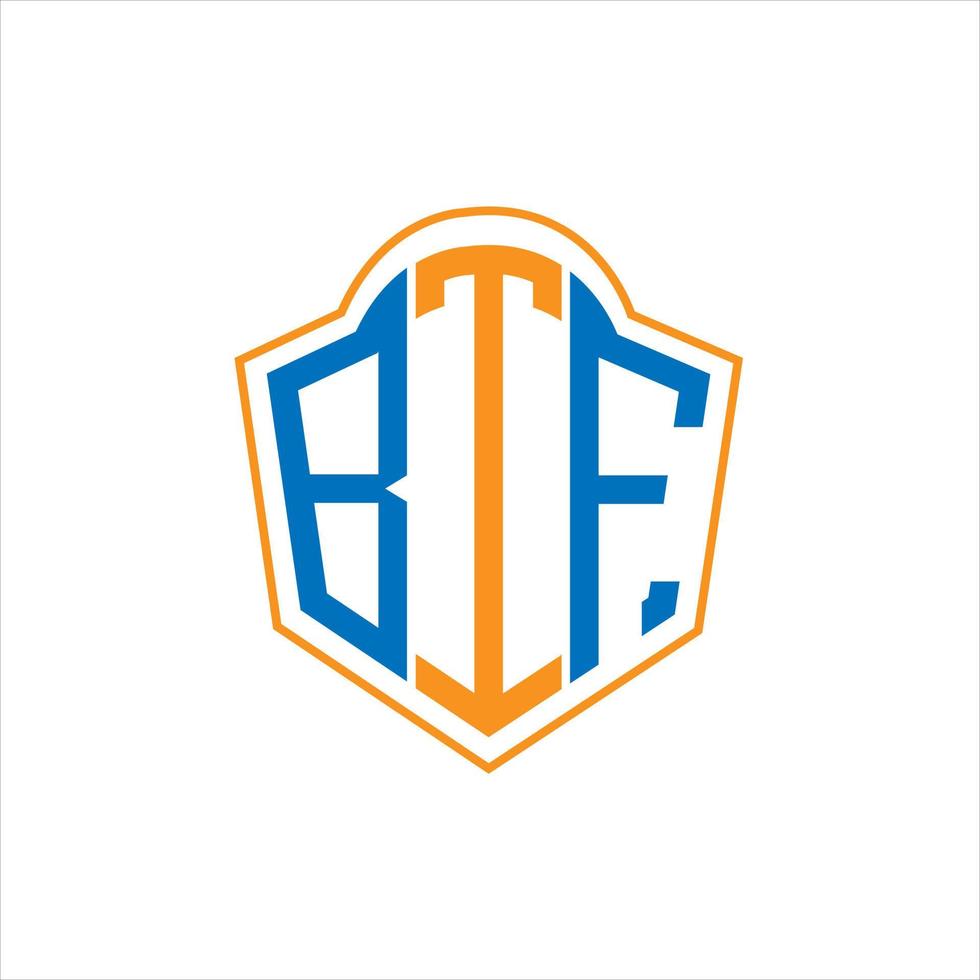 diseño de logotipo de escudo de monograma abstracto btf sobre fondo blanco. logotipo de la letra de las iniciales creativas btf. vector