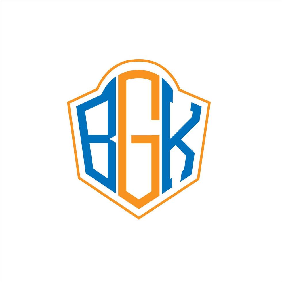 bgk diseño de logotipo de escudo de monograma abstracto sobre fondo blanco. logotipo de la letra de las iniciales creativas bgk. vector